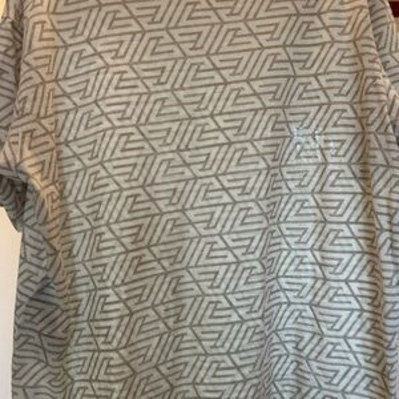 Men's Balmain oversized cotton shirt with printed pyramid monogram size small