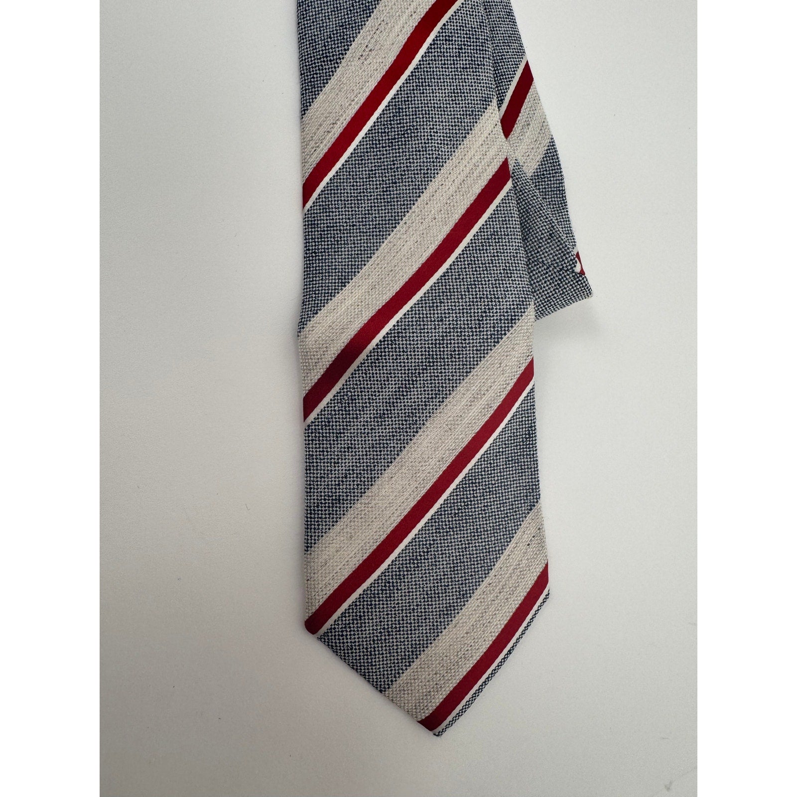 Mattabisch Napoli Striped Multicolor Silk Linen Blend Tie Made in Italy