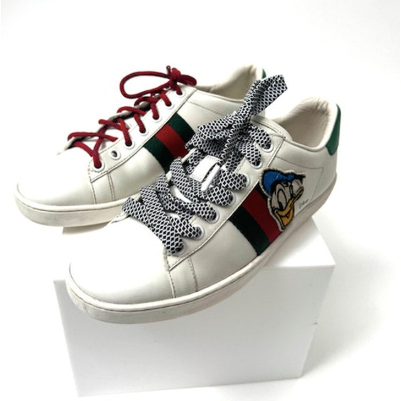Women's Disney x Gucci New Ace Donald Duck Patch Sneakers Size 4.5