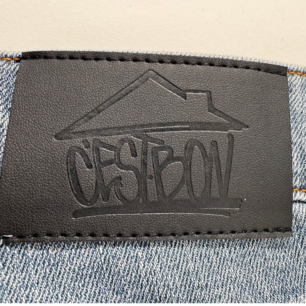 Men's C’est Bon Moneybag Graffiti Style Denim Jeans Size XL