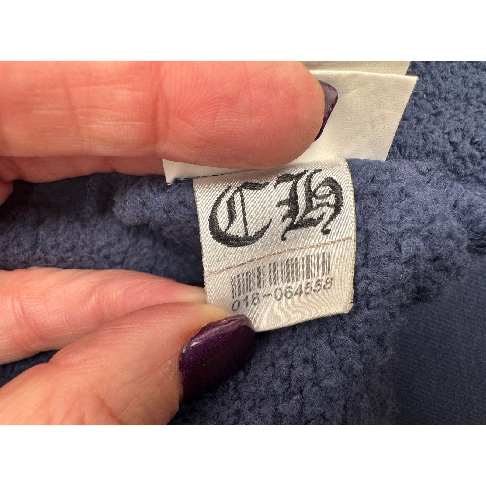 Men's Chrome Hearts Blue Embroidered Zip Front Hoodie Size XXL