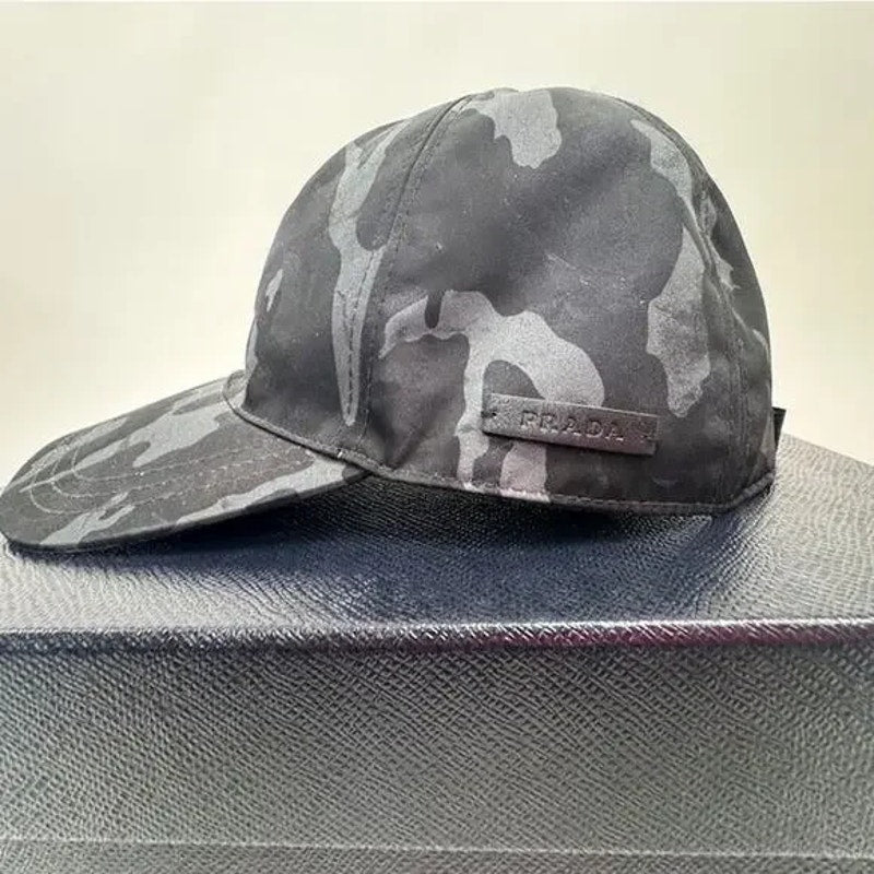 Unisex Prada Tessuto Camouflage Adjustable Baseball Cap With Box Size M
