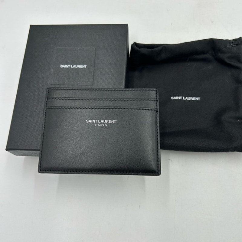 Saint Laurent Paris, credit card case in smooth black leather made in Italy