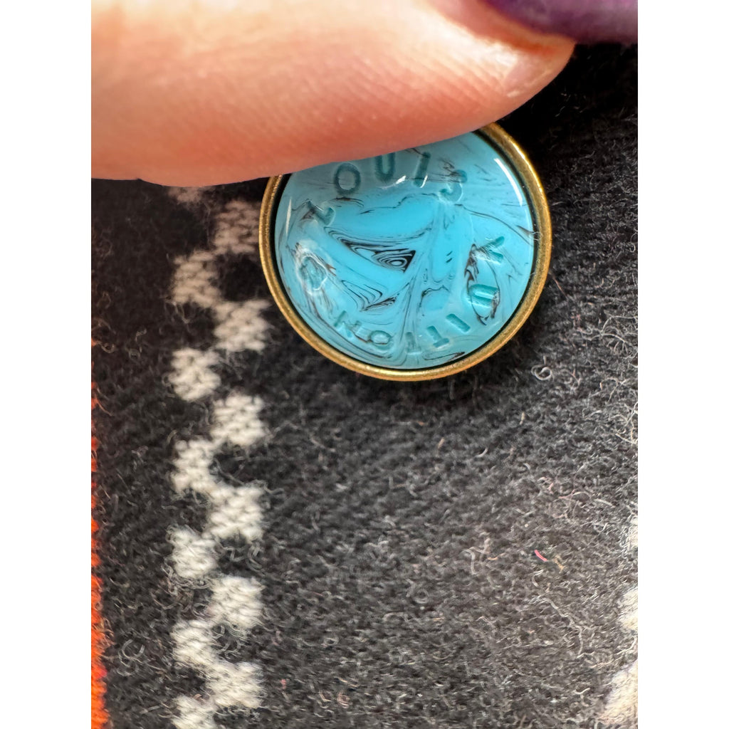 Louis Vuitton Monogram Bull Jacquard Knit Vest Turquoise Buttons XXL