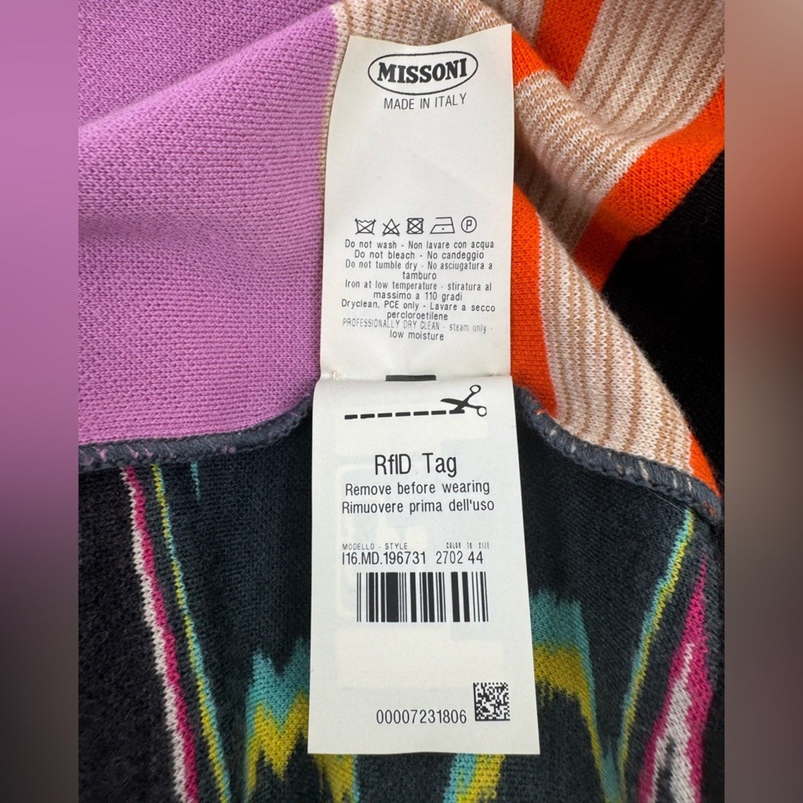 Missoni flame stitch set, cotton fabric top Size 10, Skirt Size 8 RUNS LARGE