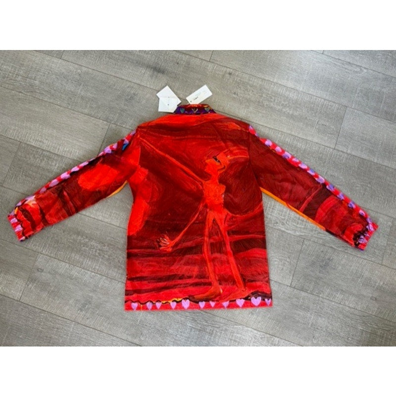 Men's Givenchy x Josh Smith NWT “Devil” Painted Rare Full Zip Shirt EU Size L