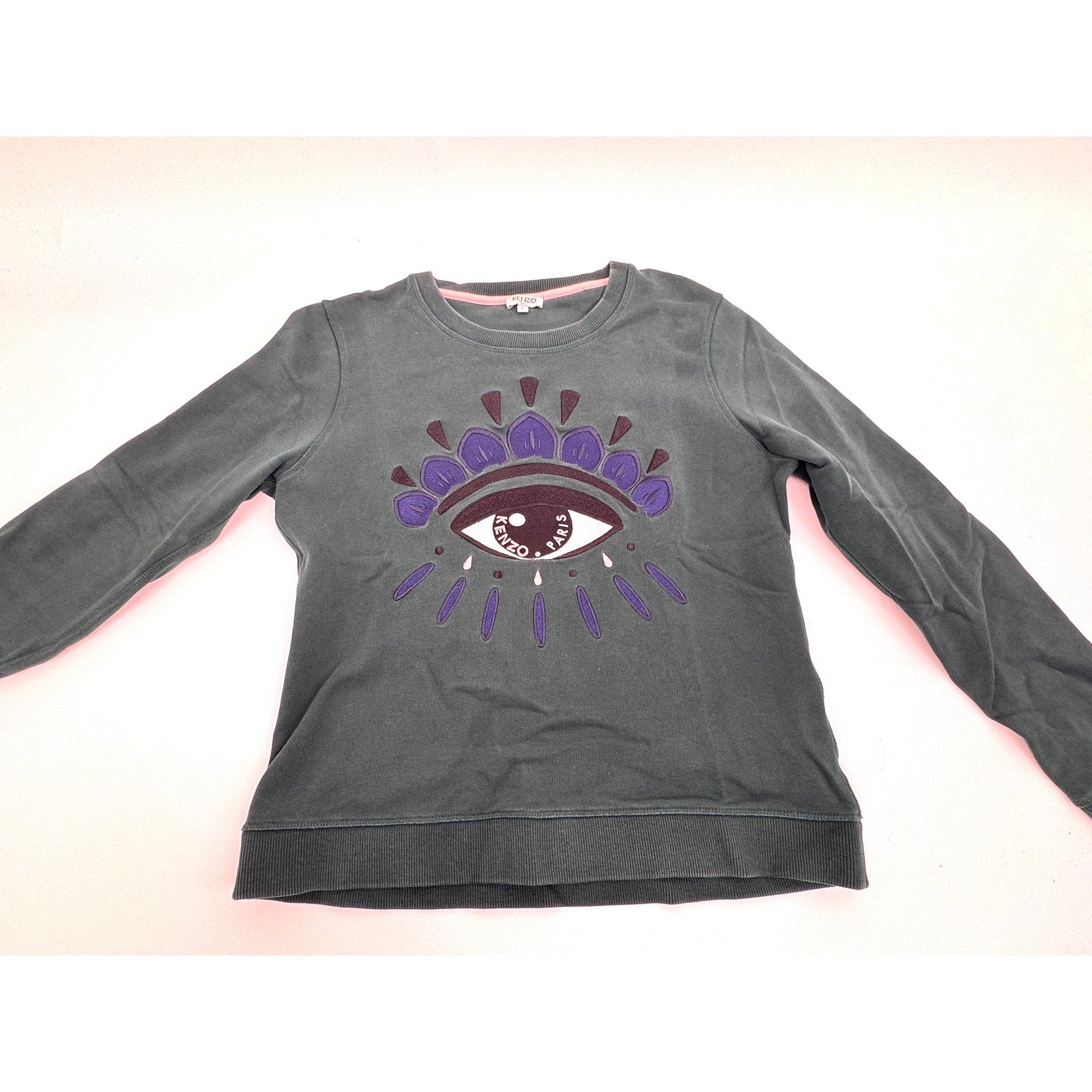Kenzo Green Eye Embroidered Women's Top Size Large