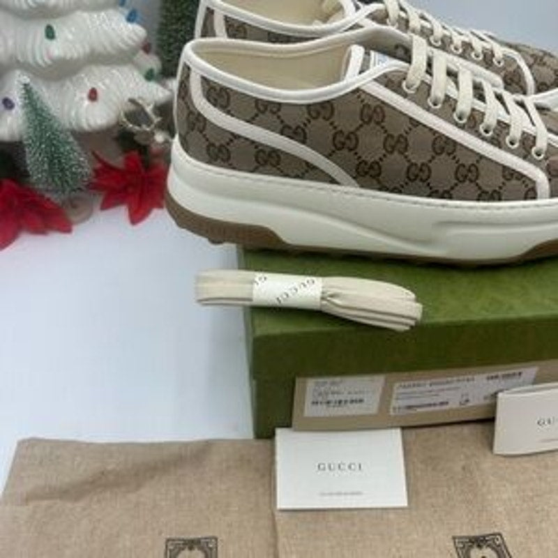 Gucci Brown GG Monogram low top platform Sneakers size 11 made in Italy