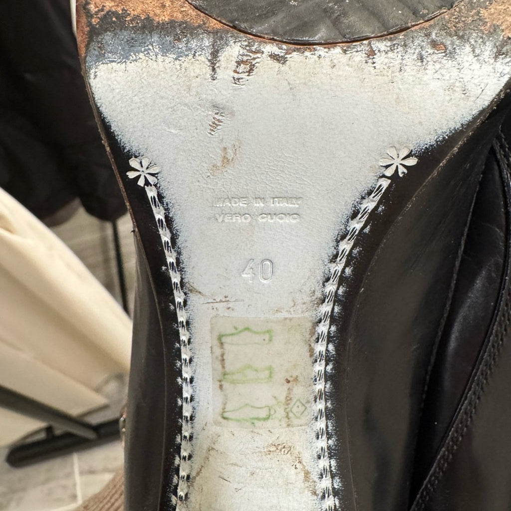 CNC Costume National Women's Black Leather Shoes Size 40, women’s 9.5