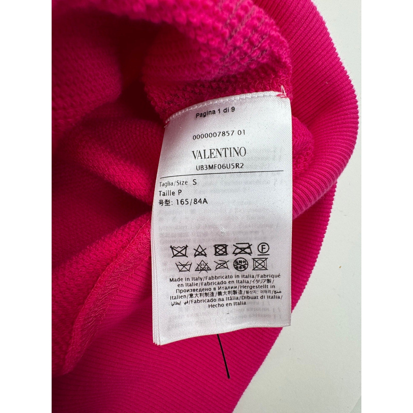 Women’s Valentino Pink V-Logo Sequin Pullover Hoodie – Size S – Runway Style