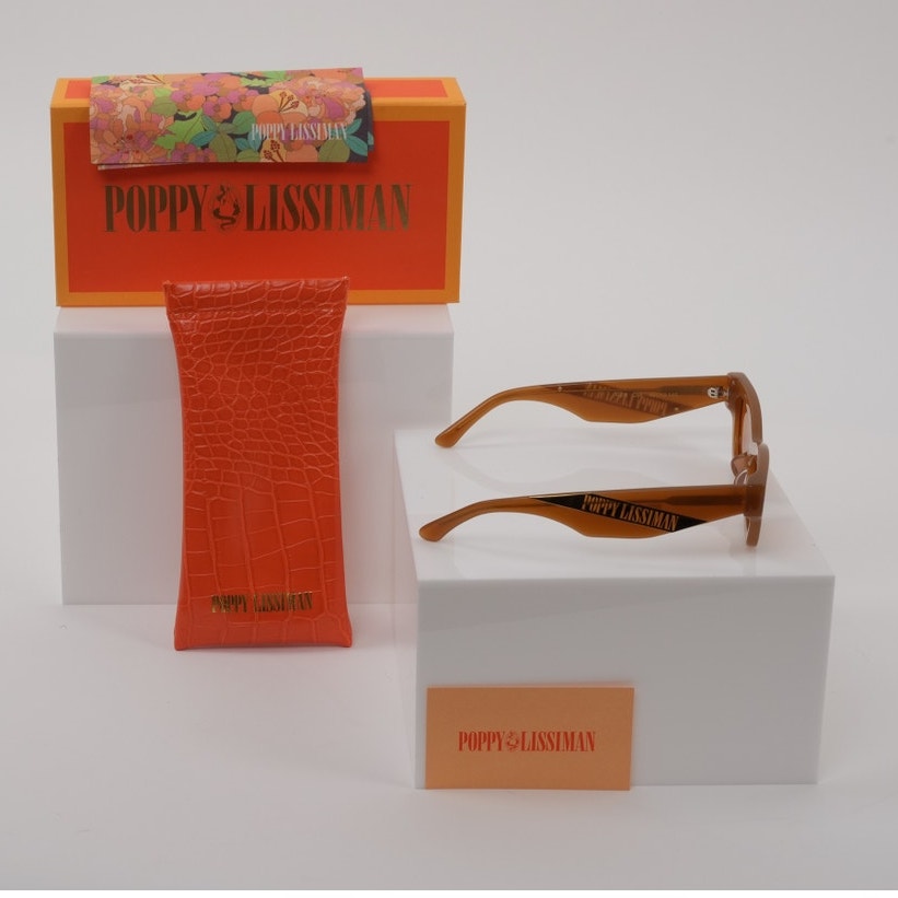 Poppy Lissiman NWT Ren Orange Brown Tortoise Shell Tinted Cat Eye Sunglasses