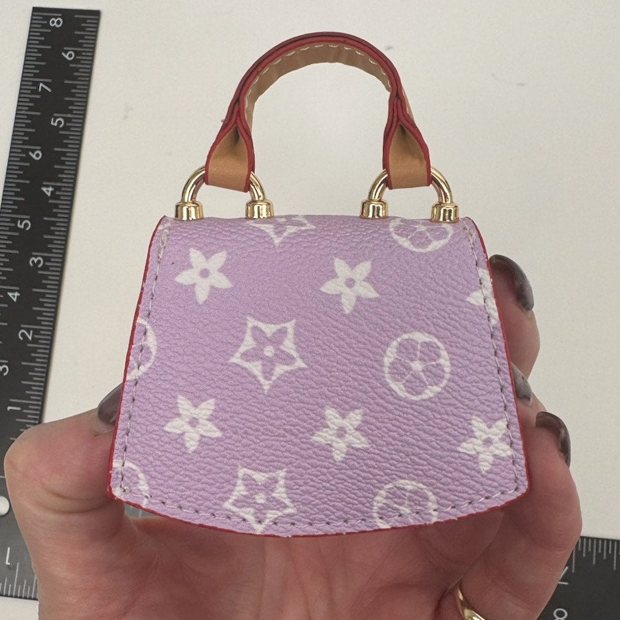 Petite Coated Canvas Top-Handle Bag Nano Charm with Gold Hardware