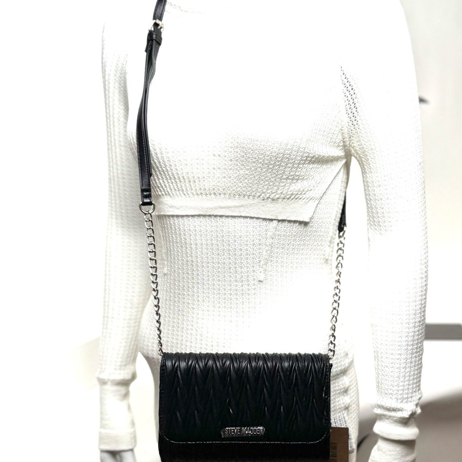 Steve Madden Black Matelasse bag