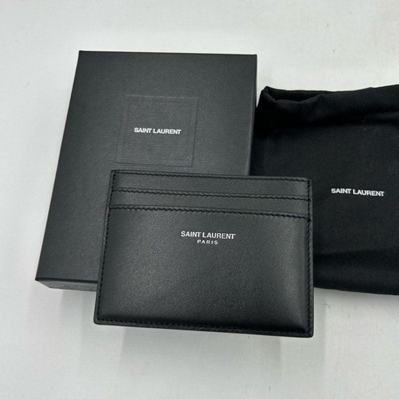 Saint Laurent Paris, credit card case in smooth black leather made in Italy