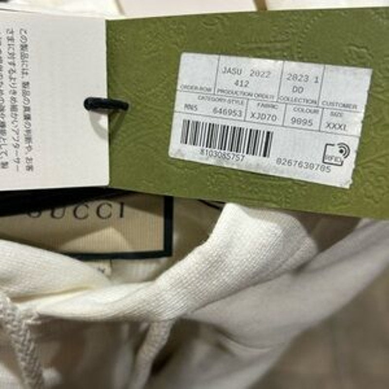 Men's Gucci FIRENZE 1921 cotton hoodie interlocking G/web stripe size XXXL