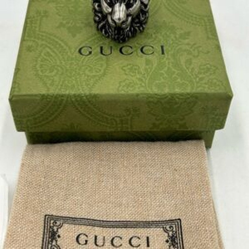 Gucci iconic Lionhead Sterling silver ring made in Italy size 10