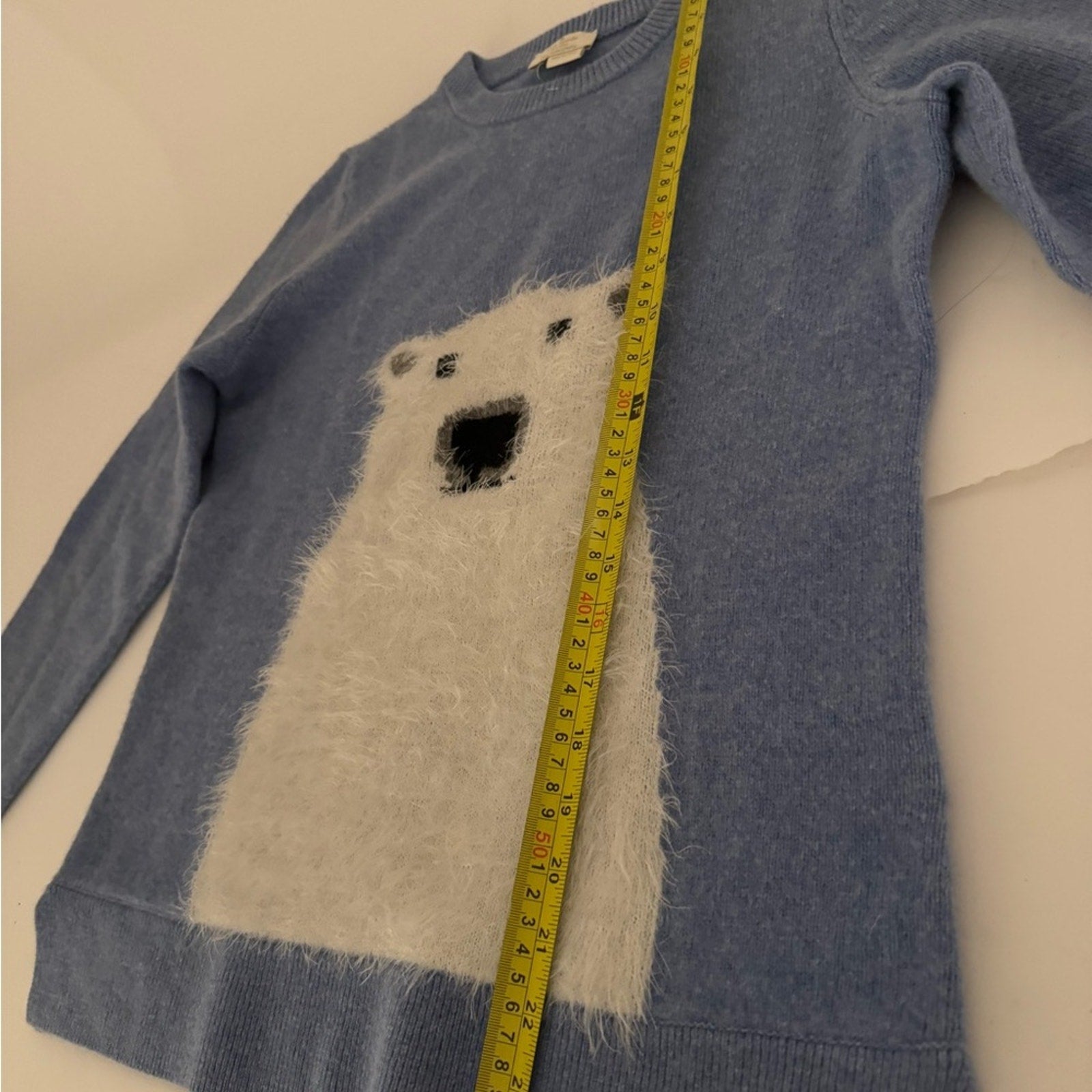 Kate Spade NWT’s Heather Blue with White polar bear wool sweater L women M Men
