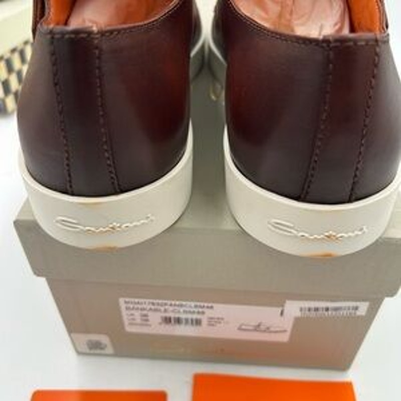 Men's Santoni bankable double Monk strap shoes size 9 US made in Italy