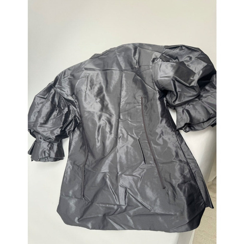 Obzee New York Co. Inc Black 100% Silk Coat Size 42 Made in Korea