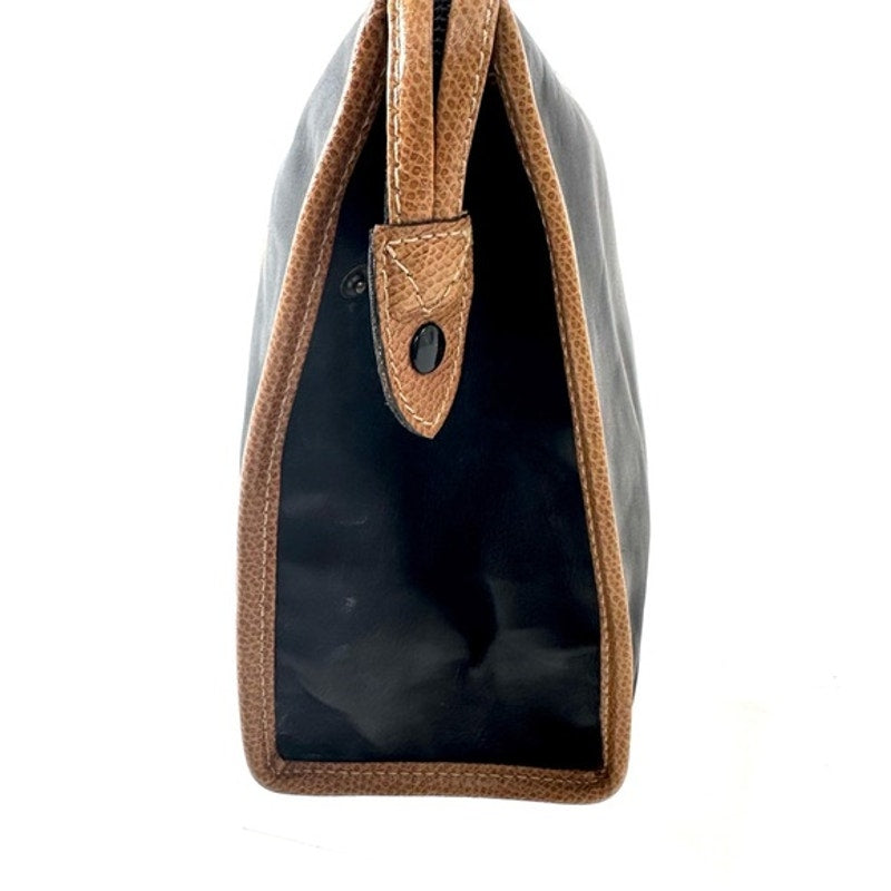 Loewe Black and Tan Leather Clutch