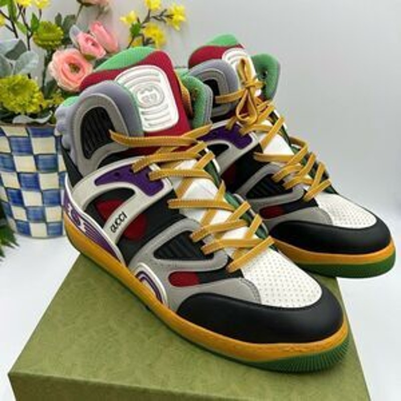 Men’s Gucci, leather high top basket sneakers size 14.5 made in Italy