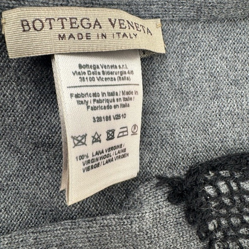 Bottega Veneta Rare grey scarf w/ black mesh type overlay, over surface