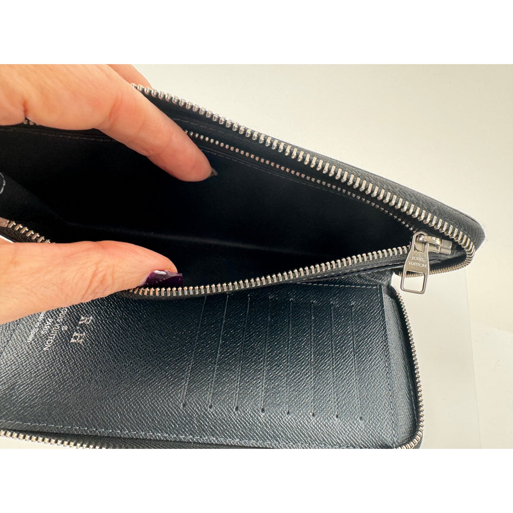 Louis Vuitton Rare Canvas Zippy Vertical Monogram Cobalt Stripe Long Wallet