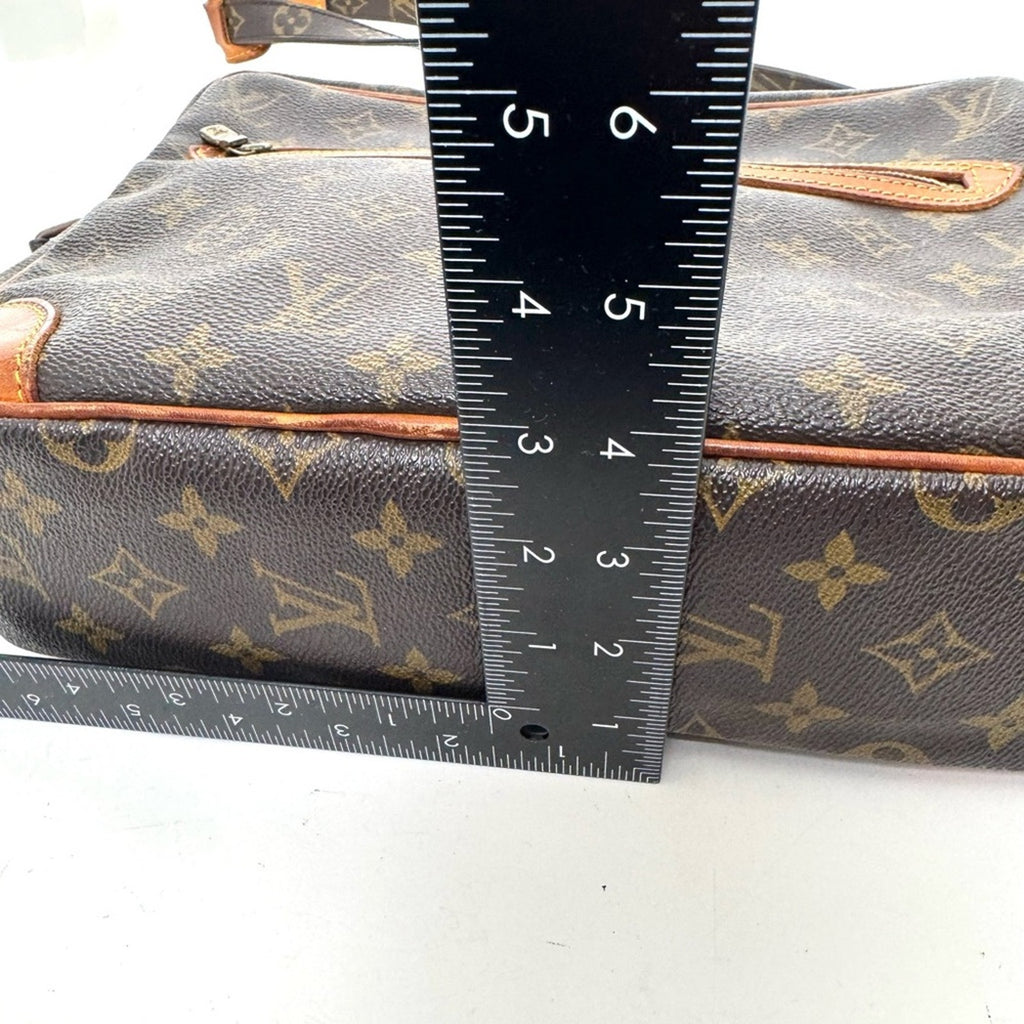 Louis Vuitton Brown Monogram Potomac top zip shoulder bag with adjustable strap