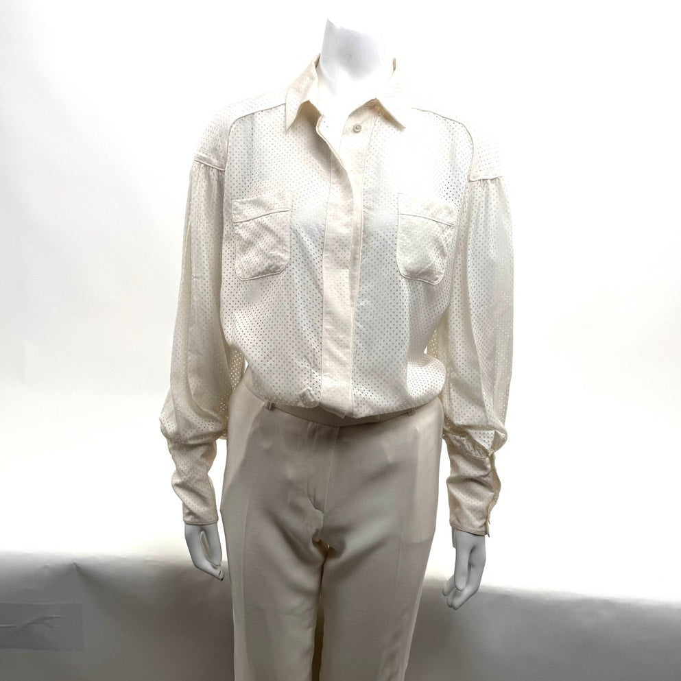 Fendi NWT 100% Silk Button Down Shirt Size IT 42 / US 4