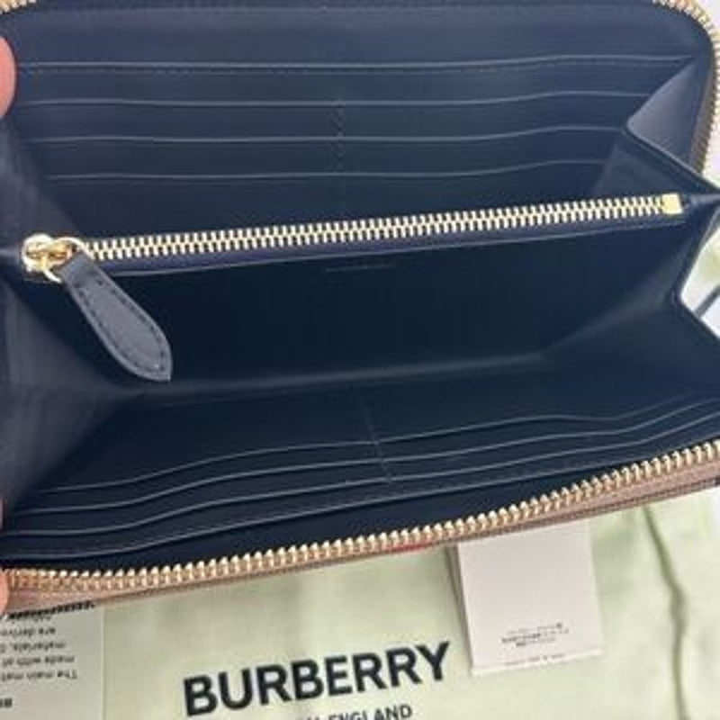 Women’s Burberry classic check zip around wallet made in Italy