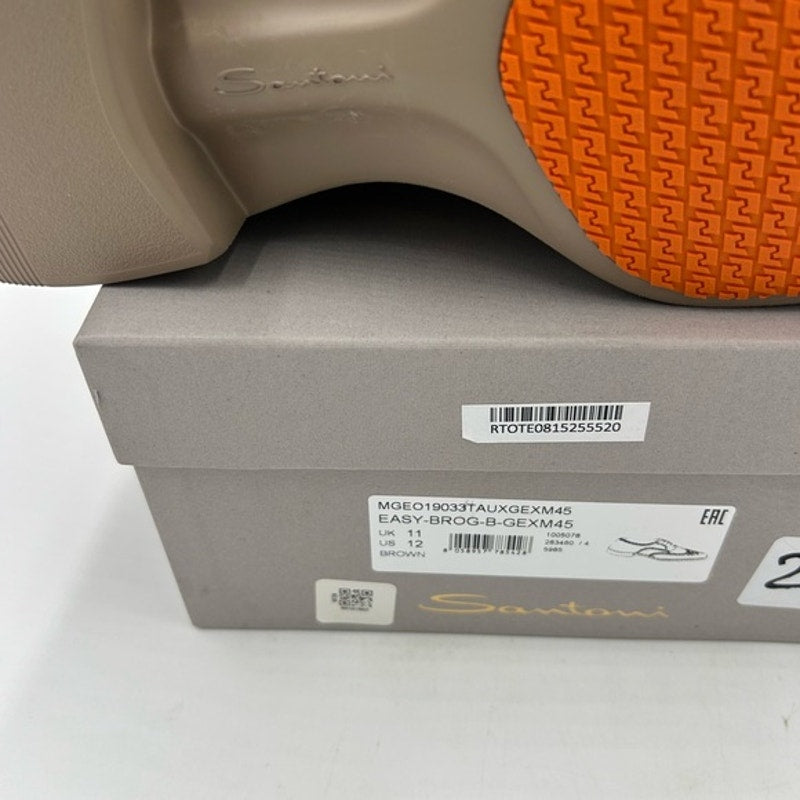 Men's Santoni, easy suede brogue wing tip, Oxford size 12 US made in Italy