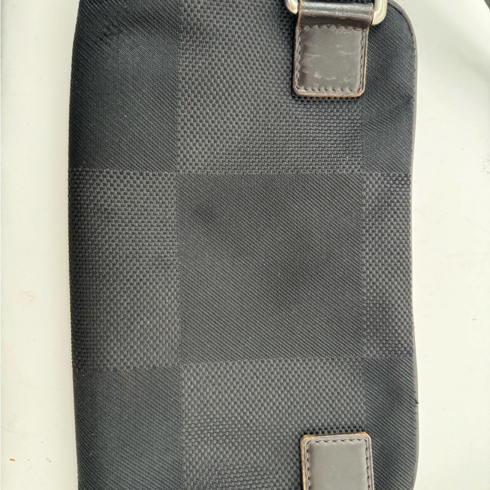 LV Black Damier Ebene Geronimos Cross Body Fanny Pack Bum Bag- READ DESCRIPTION