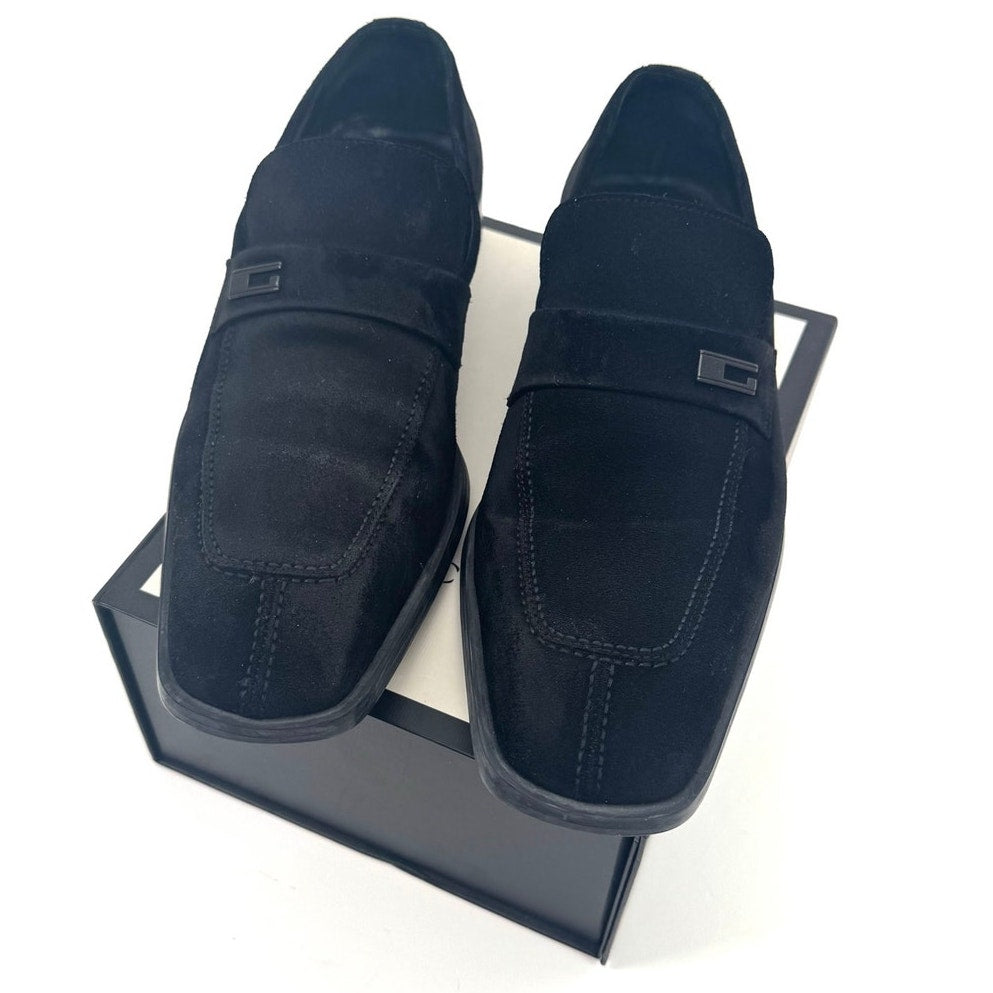 Gucci Unisex Tom Ford Black Suede Slip On Loafers Size M7.5 W9
