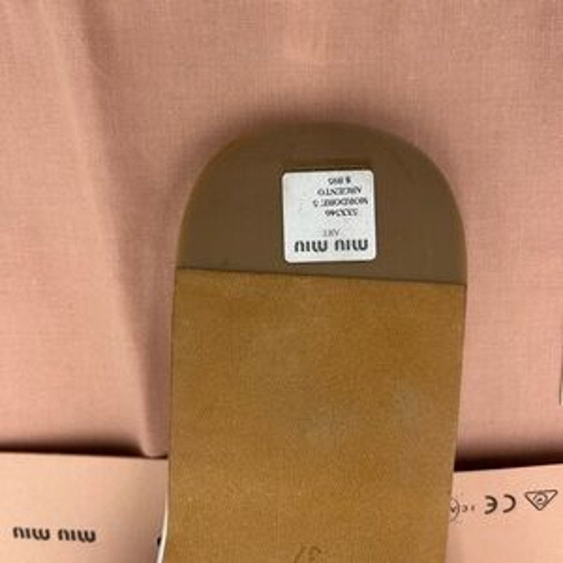 Women's Miu Miu metallic slide sandals size 37 made in Italy