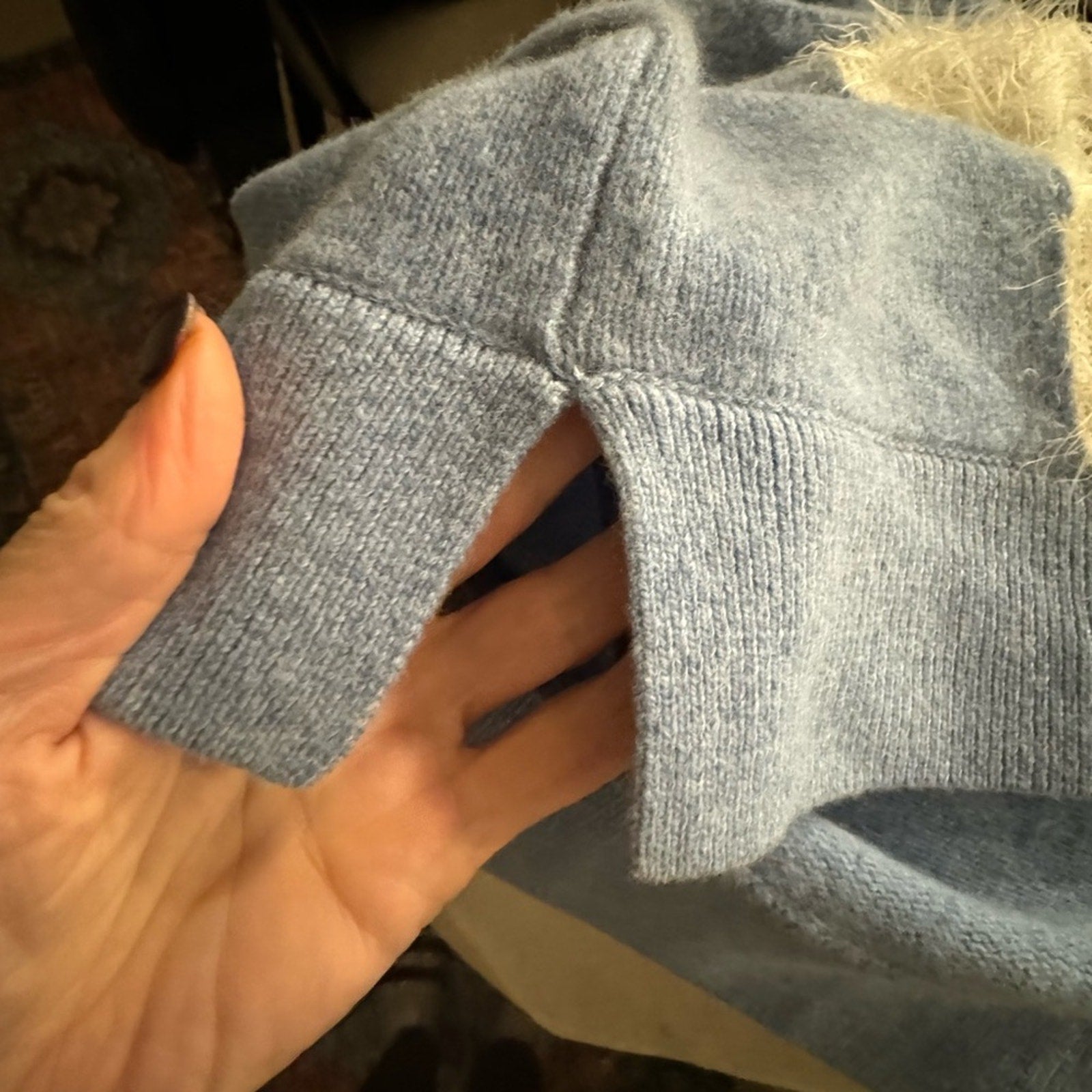 Kate Spade NWT’s Heather Blue with White polar bear wool sweater L women M Men