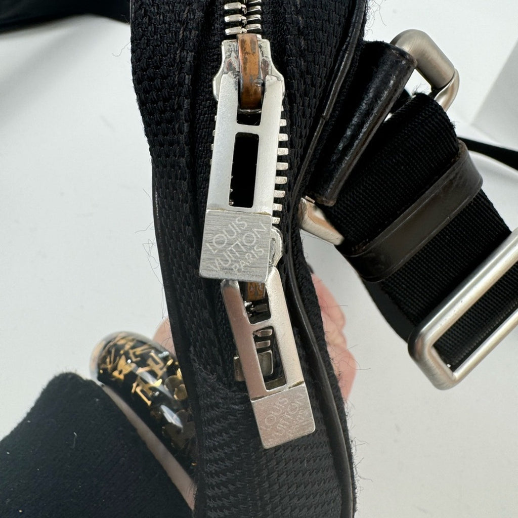 LV Black Damier Ebene Geronimos Cross Body Fanny Pack Bum Bag- READ DESCRIPTION