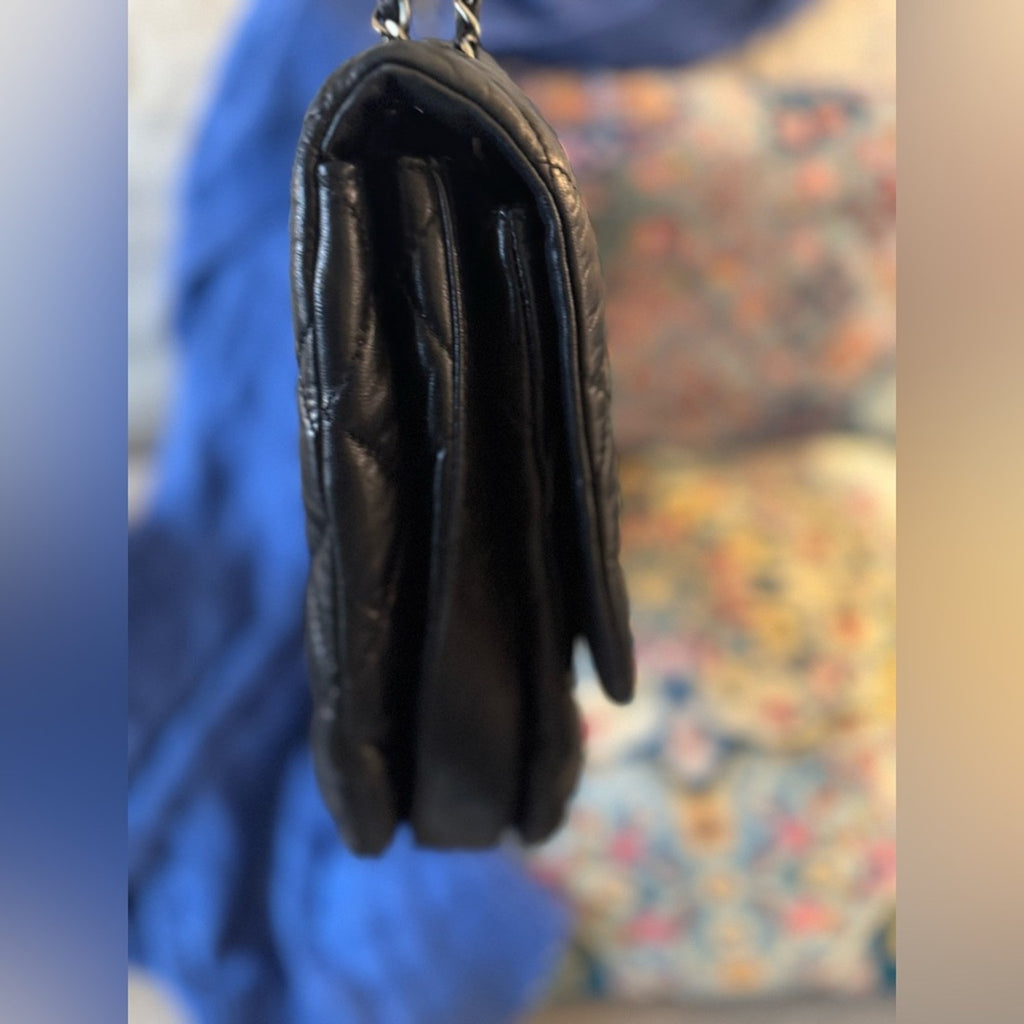 Chanel Special 3 slot flap Black Quilted wSilver Hardware employees only edition