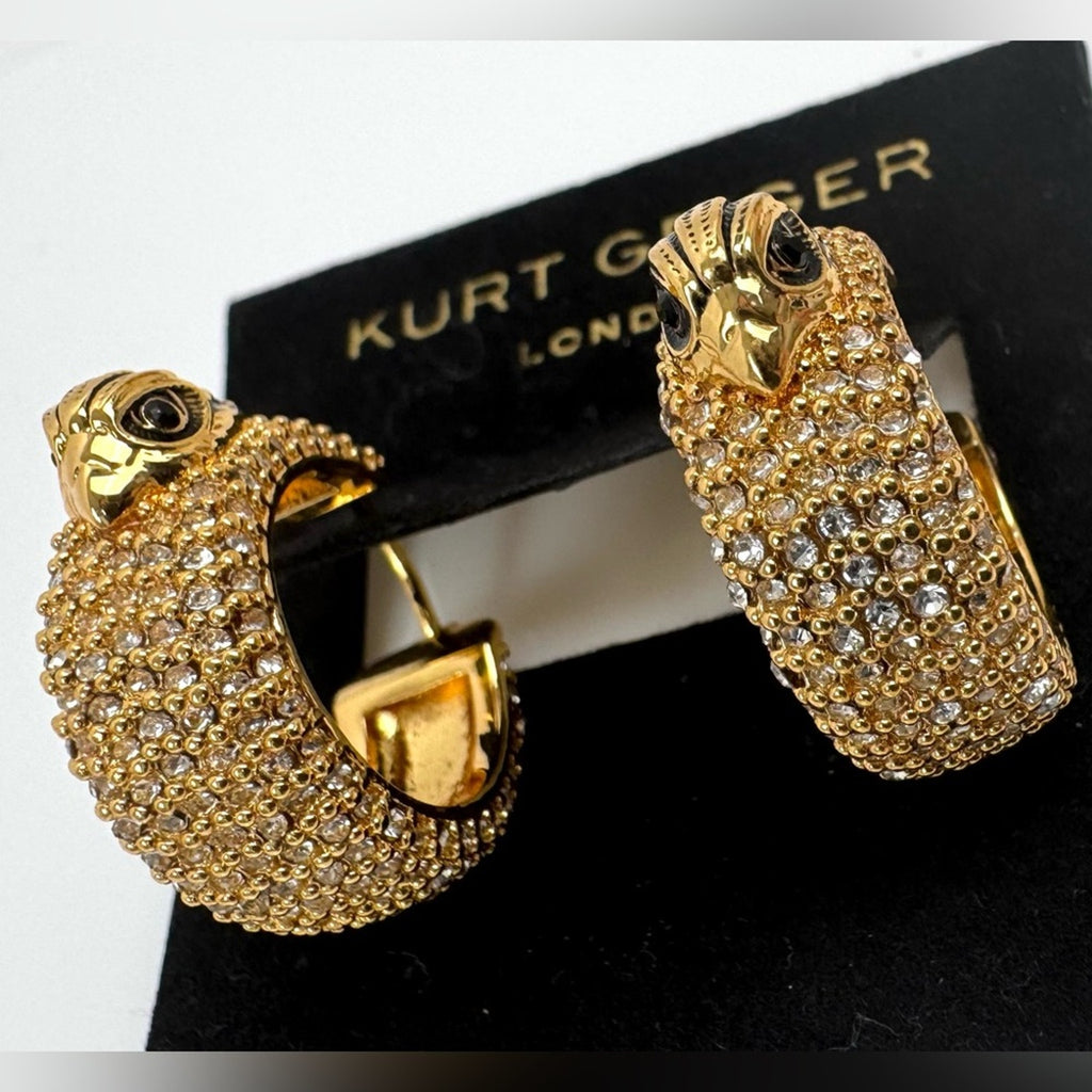 Kurt Geiger, Gold  plate Eagle hoops w/rhinestone embellishment throughout NWT’s