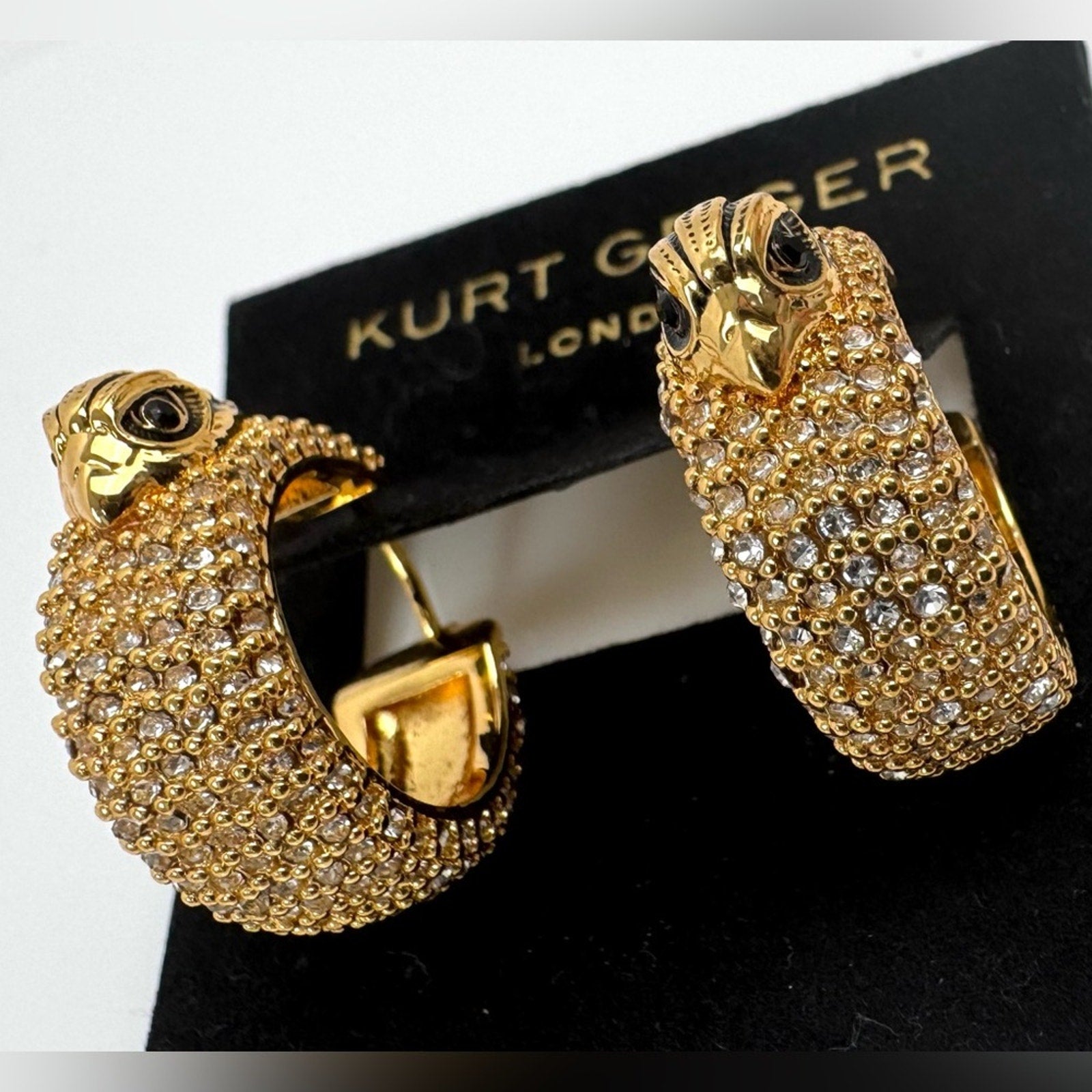 Kurt Geiger, Gold  plate Eagle hoops w/rhinestone embellishment throughout NWT’s
