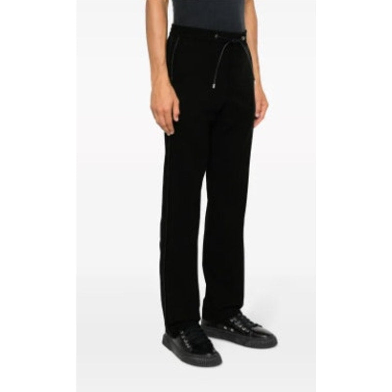 Men's Loewe NWT Black Piped-Trim Wool Track Pants Size 50