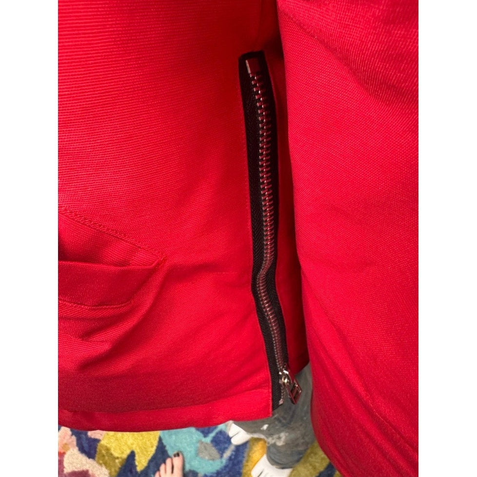 Men's Moose Knuckles Red Puffer Down Jacket With Detachable Fur Hood Size XL