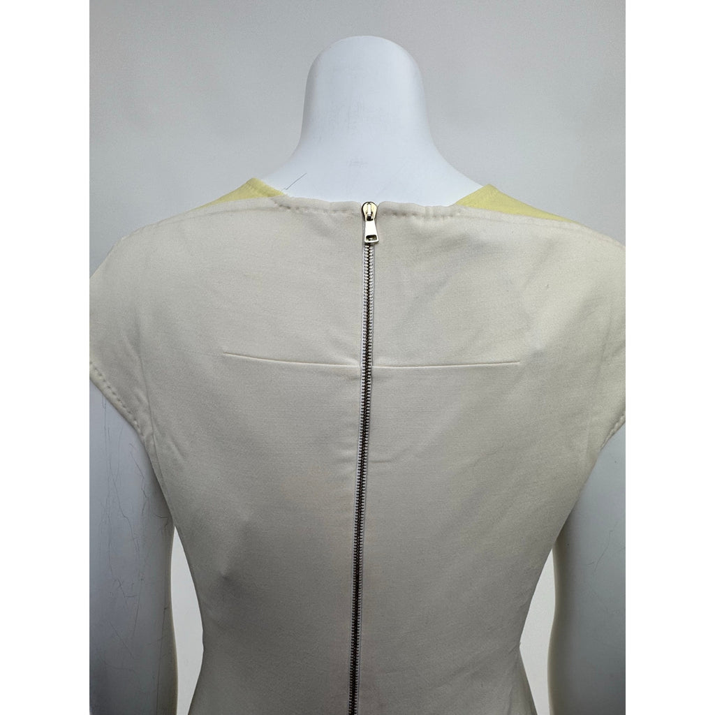 Aquilano Rimondi NWT Cream & Yellow Cap Sleeve Sheath Dress – Size 44
