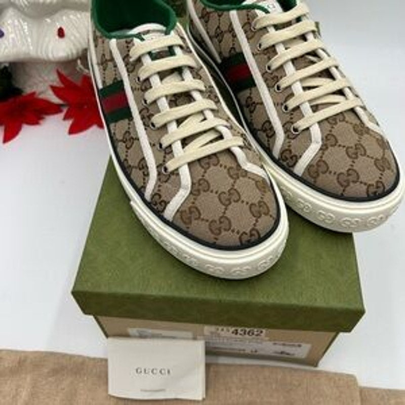 Gucci tennis 1977 low top GG canvas sneaker sized 11.5 fits 12 US made in Italy