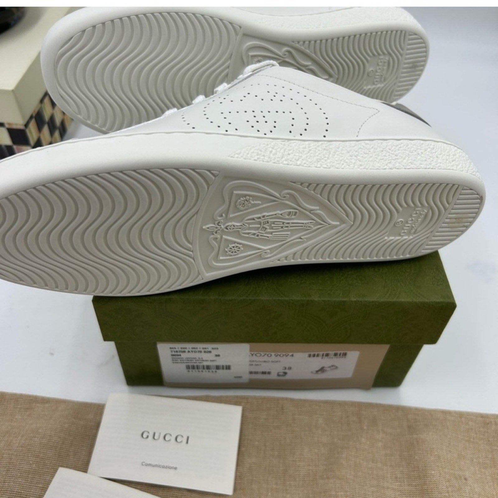 Women's Gucci interlocking G ace leather sneakers size 38 made in Italy