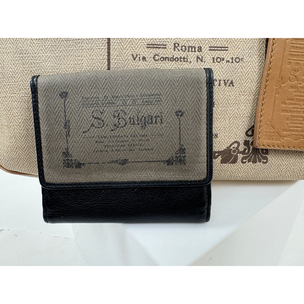 Bulgari Speedy Type Bag With Long Strap With Matching Trifold Wallet