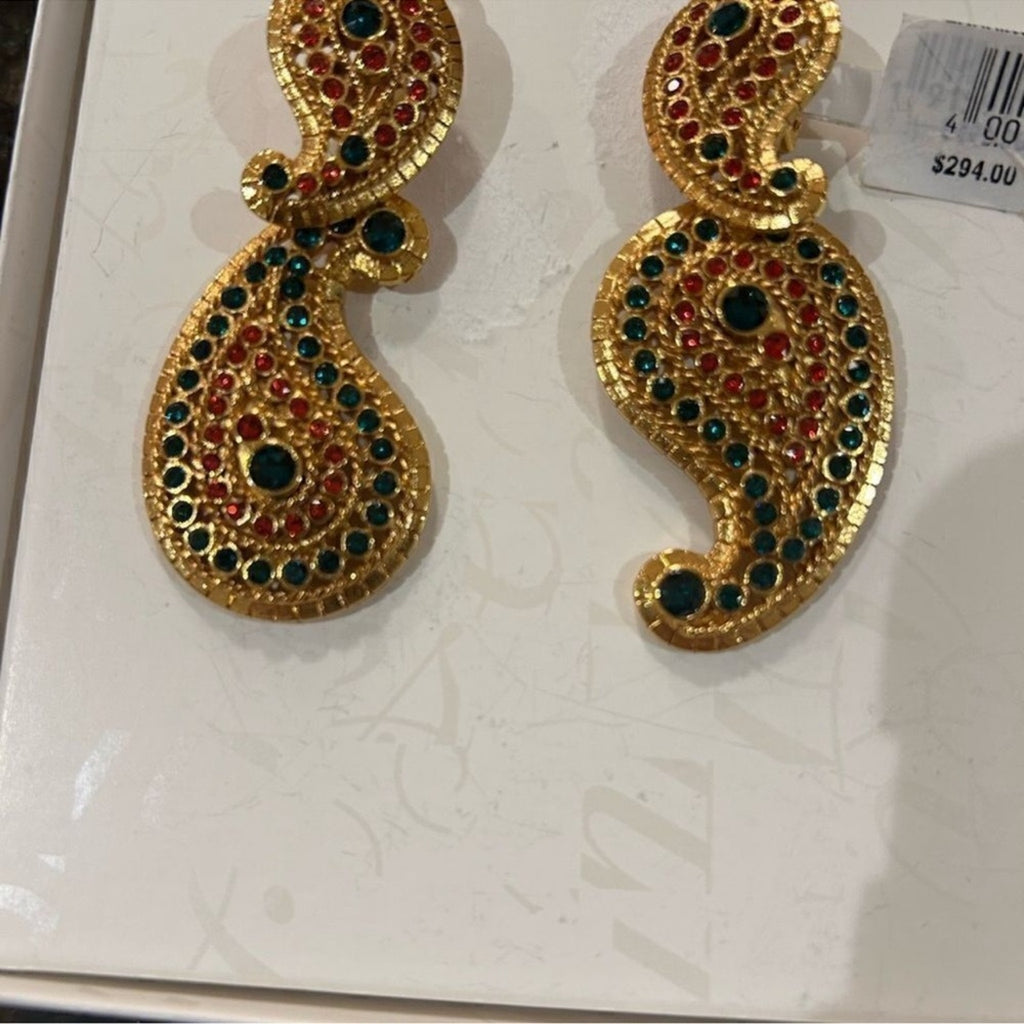 Women's Oscar de la Renta rhinestone drop earrings