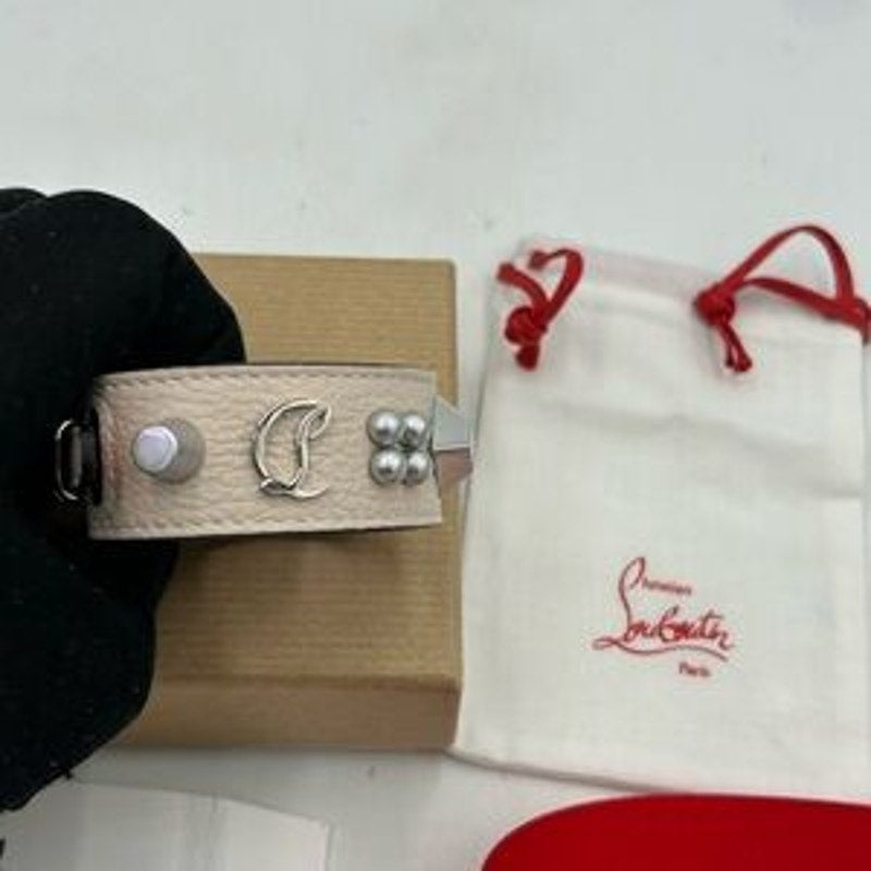 Christian Louboutin Paloma spike embellished leather bracelet. NWT.