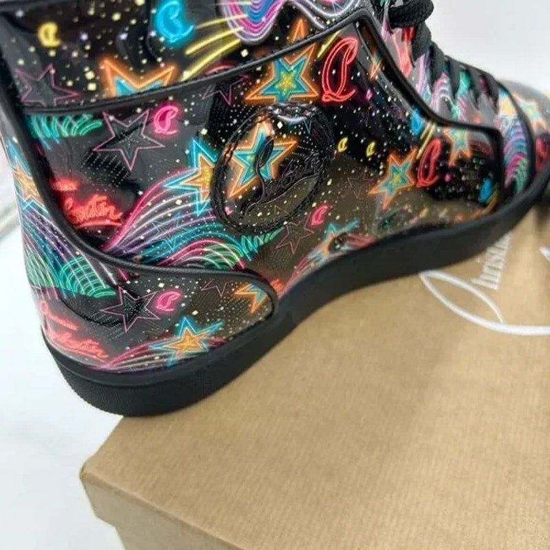 Men’s Christian Louboutin starlight patent leather sneakers size 43 made Italy