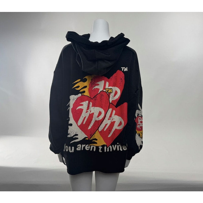 Men's Hyde Park "You Aren't Invited" Easy Does It Double Heart Hoodie Black S