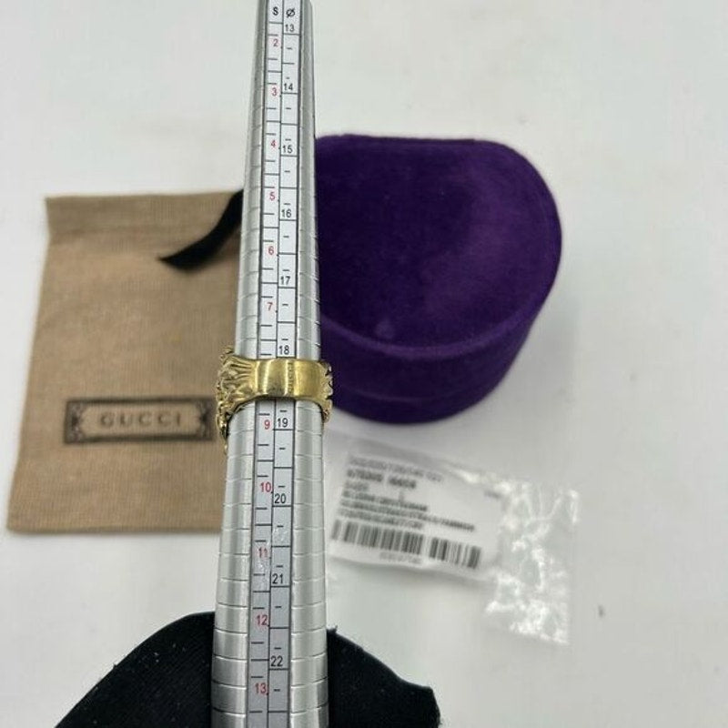 Unisex Gucci, iconic lion head ring size large/8.5 made in Italy